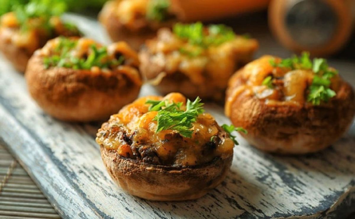 عصرانه خوشمزه ساده-قارچ شکم پر