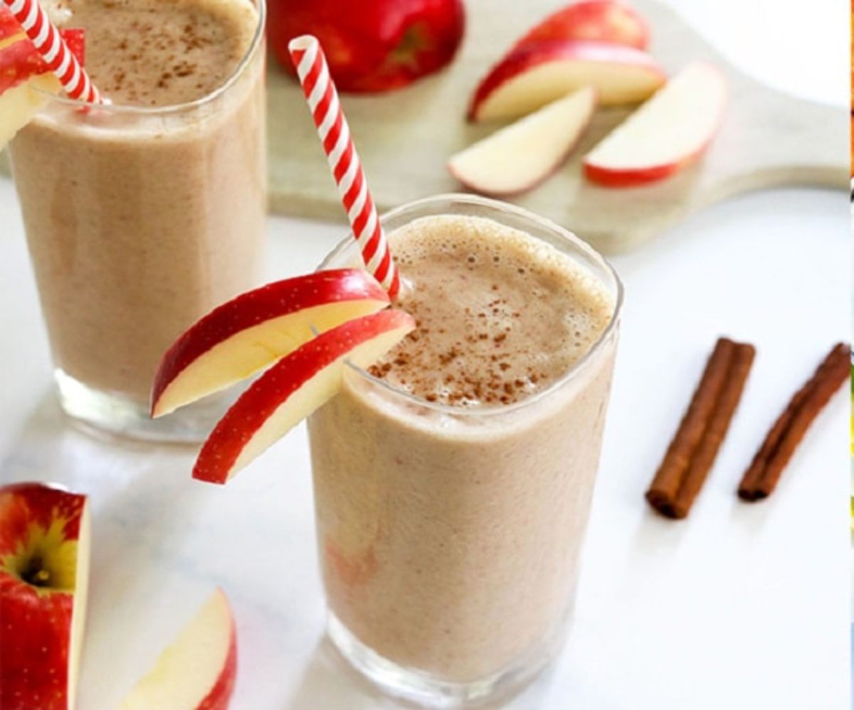 طرز تهیه انواع میلک شیک-میلک شیک سیب و دارجین