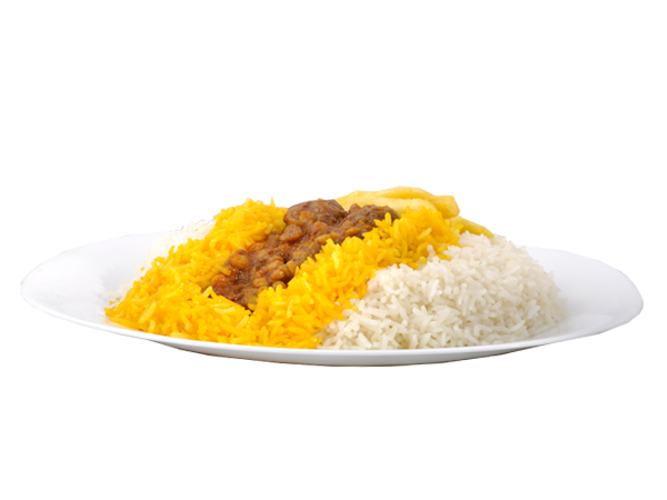 چلو خورشت قیمه سیب زمینی با دوغ ( ویژه دبستان )