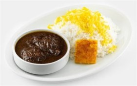 چلو خورشت فسنجان با فیله مرغ با دوغ